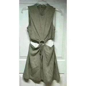 altar'd state Mini dress Body Con Cut Out Sz Medium Brown Tan Sleeveless